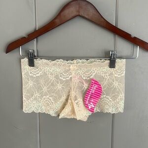 NWTS Beige Lace Boyshort Panties Women's Sissy Underwear ❤️ Never Naked